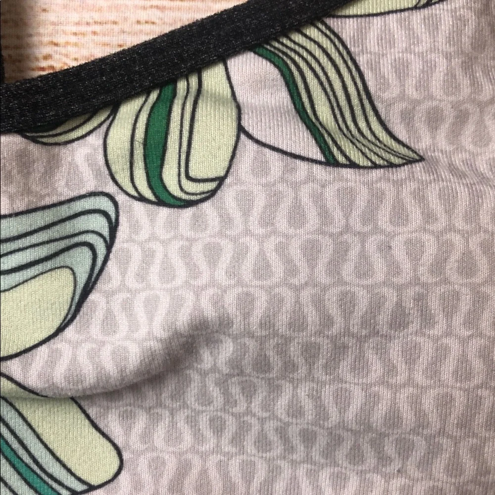 lululemon athletica Floral‎ Sports Bra - Gray and Green